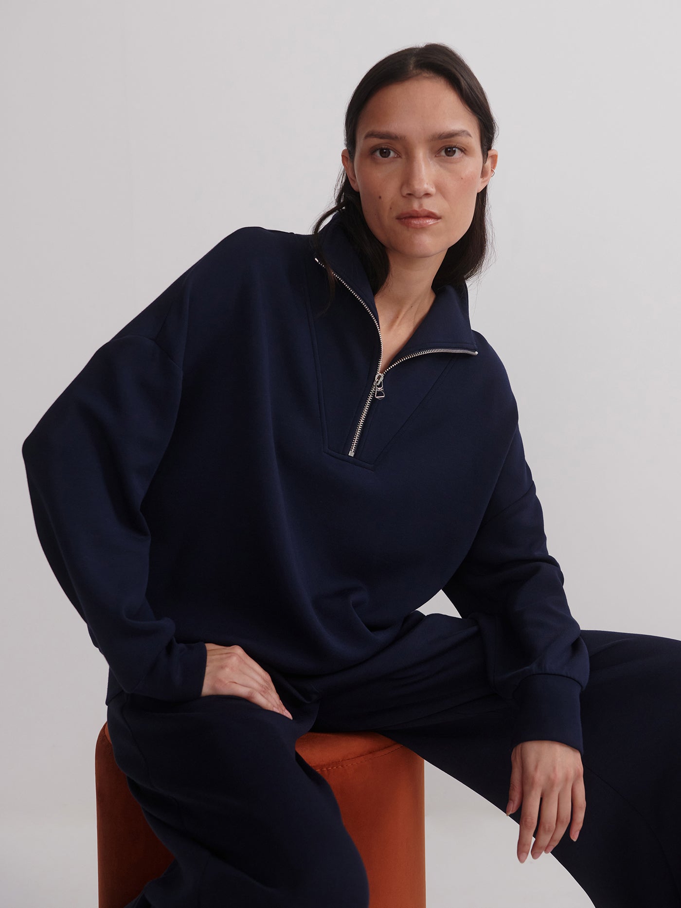 Varley Hawley Half Zip Sweat - Navy – Yogamatters