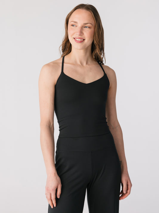Girlfriend Collective Float Ballet V-Neck Tank - Black