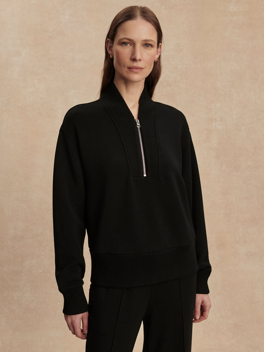 Varley Sally Half Zip Sweat - Black