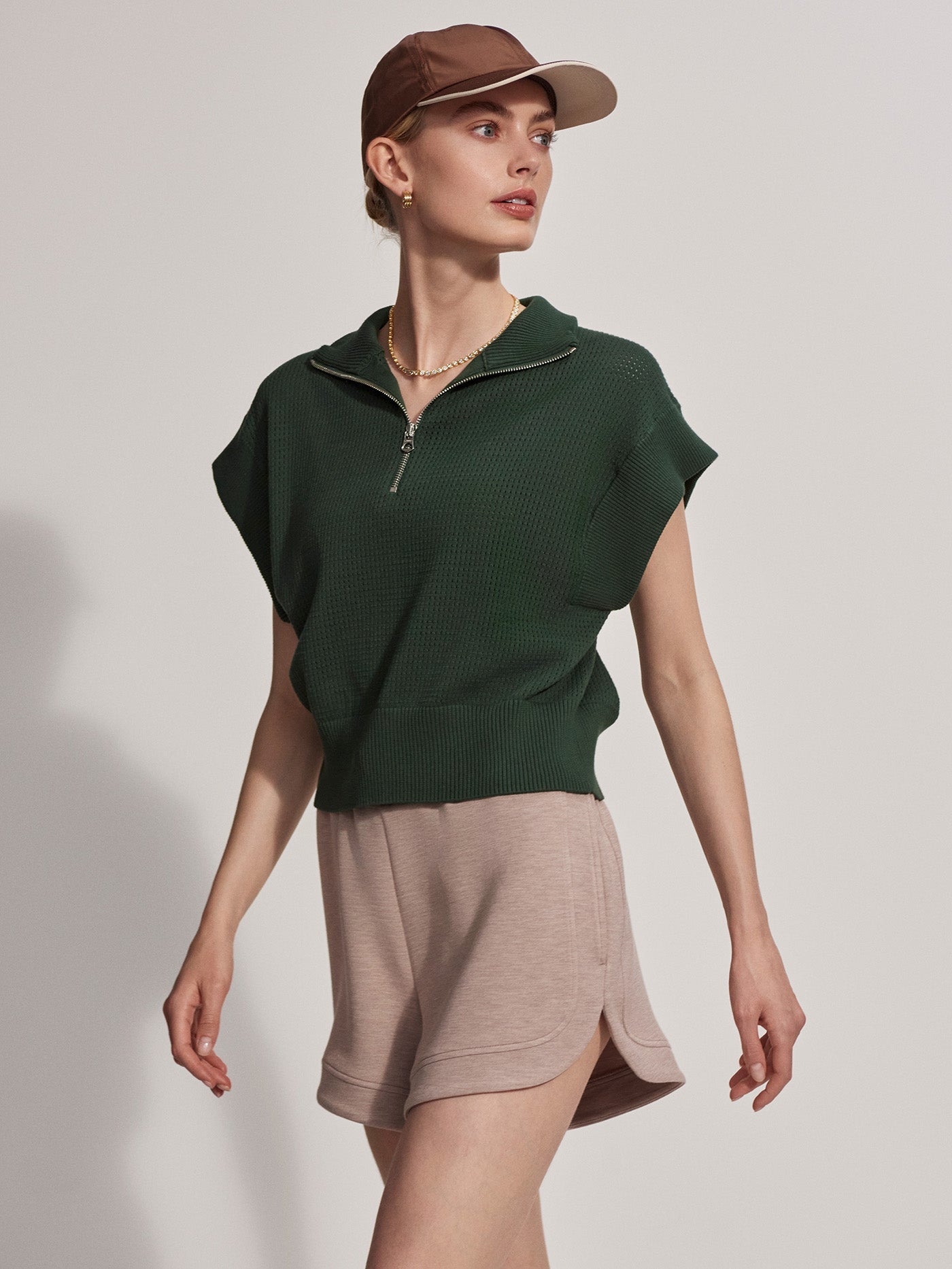 Varley Fulton Cropped Knit - Forest Glade