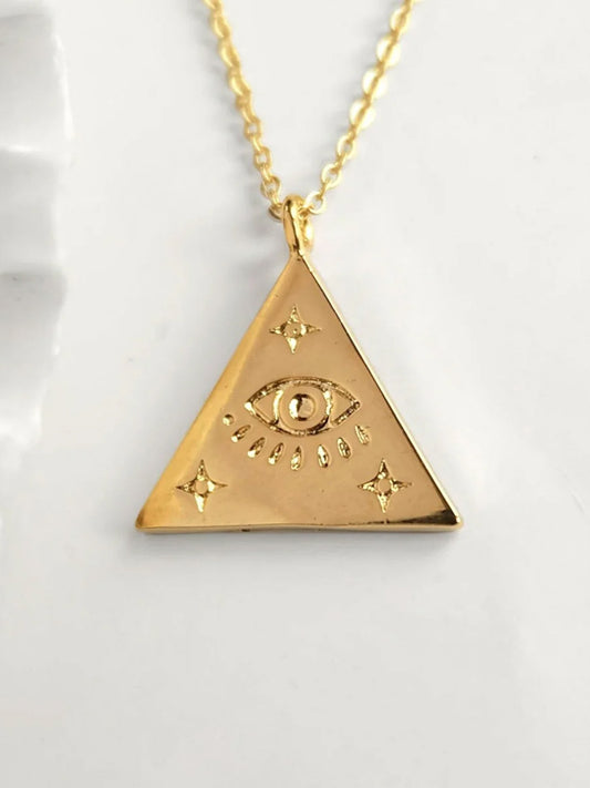 Augusta Jewellery Gold Plated Necklace - Evil Eye Amulet