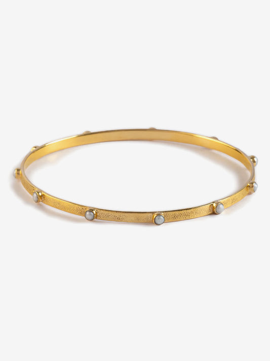 Goddess Charms Crown Chakra Bangle - Pearl