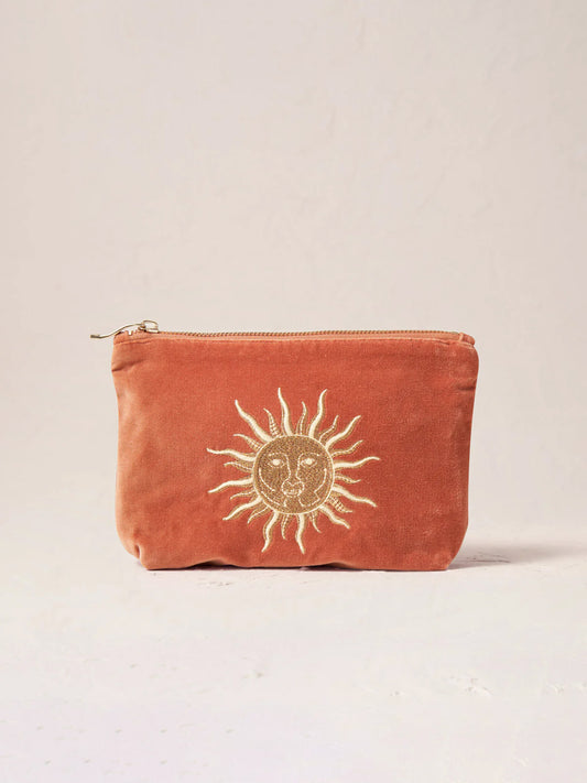Elizabeth Scarlett Velvet Mini Pouch - Rust Sun Goddess