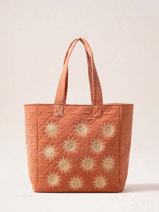 Elizabeth Scarlett Velvet Tote - Rust Sun Goddess