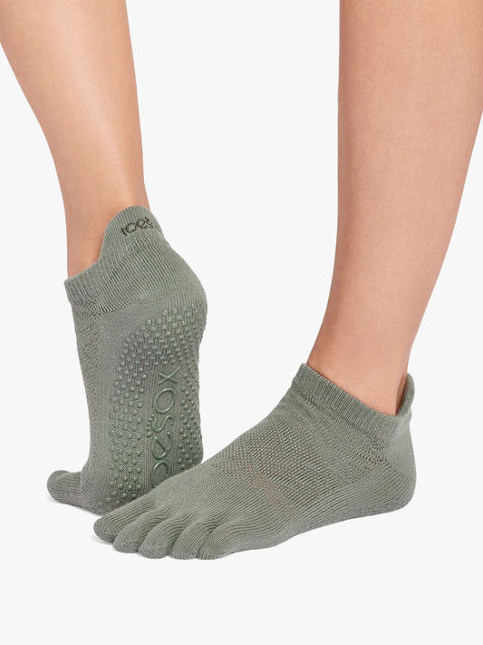 ToeSox Full Toe Low Rise Grip Socks - Ivy Field
