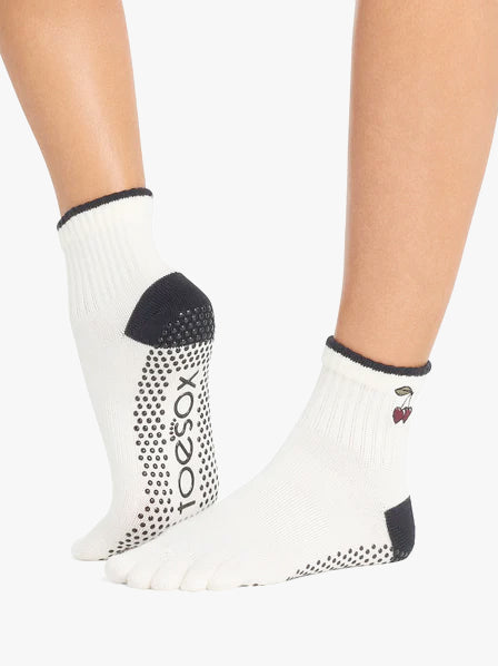 ToeSox Full Toe Melody Grip Socks - Ivory