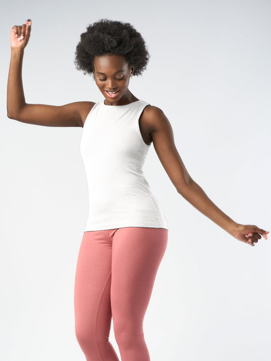 Gossypium Twist Yoga Vest - Natural