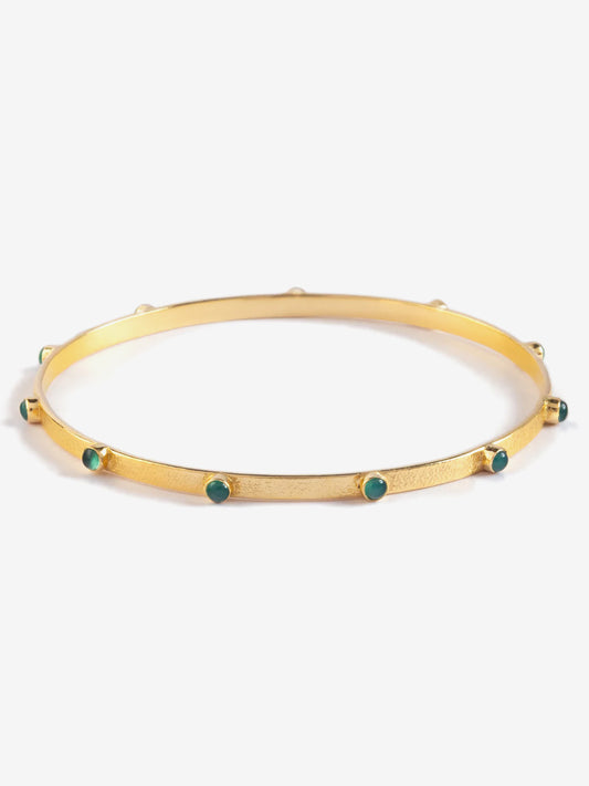 Goddess Charms Heart Chakra Bangle - Green Onyx