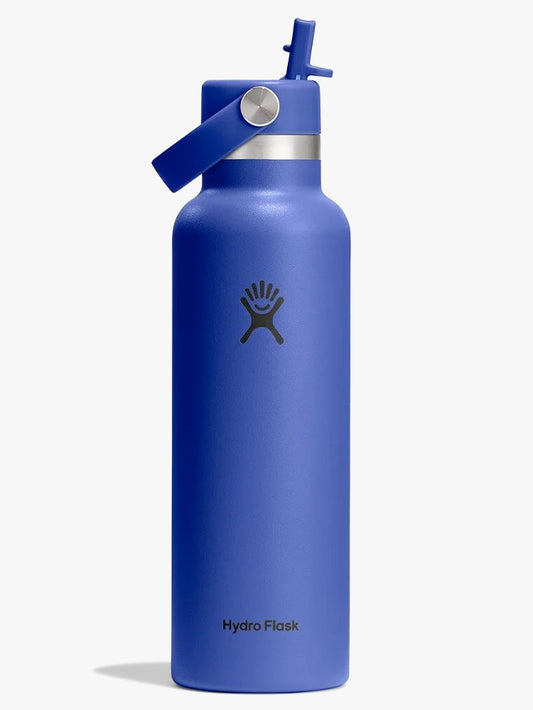 Hydro Flask 621ml (21oz) Standard Mouth Flex Straw Bottle - Capri Blue
