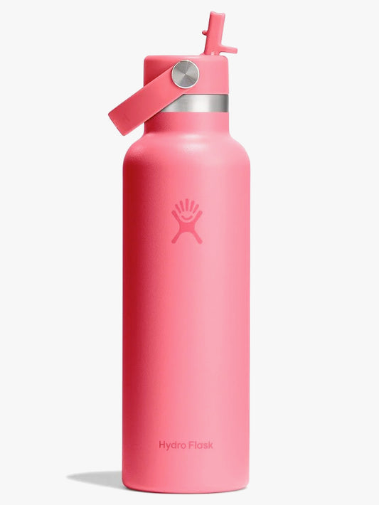 Hydro Flask 621ml (21oz) Standard Mouth Bottle with Flex Straw Cap - Popstar Pink