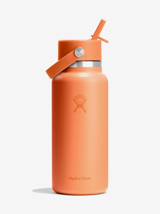Hydro Flask 946ml (32oz) Wide Mouth Bottle with Flex Straw Cap - Nectar Orange