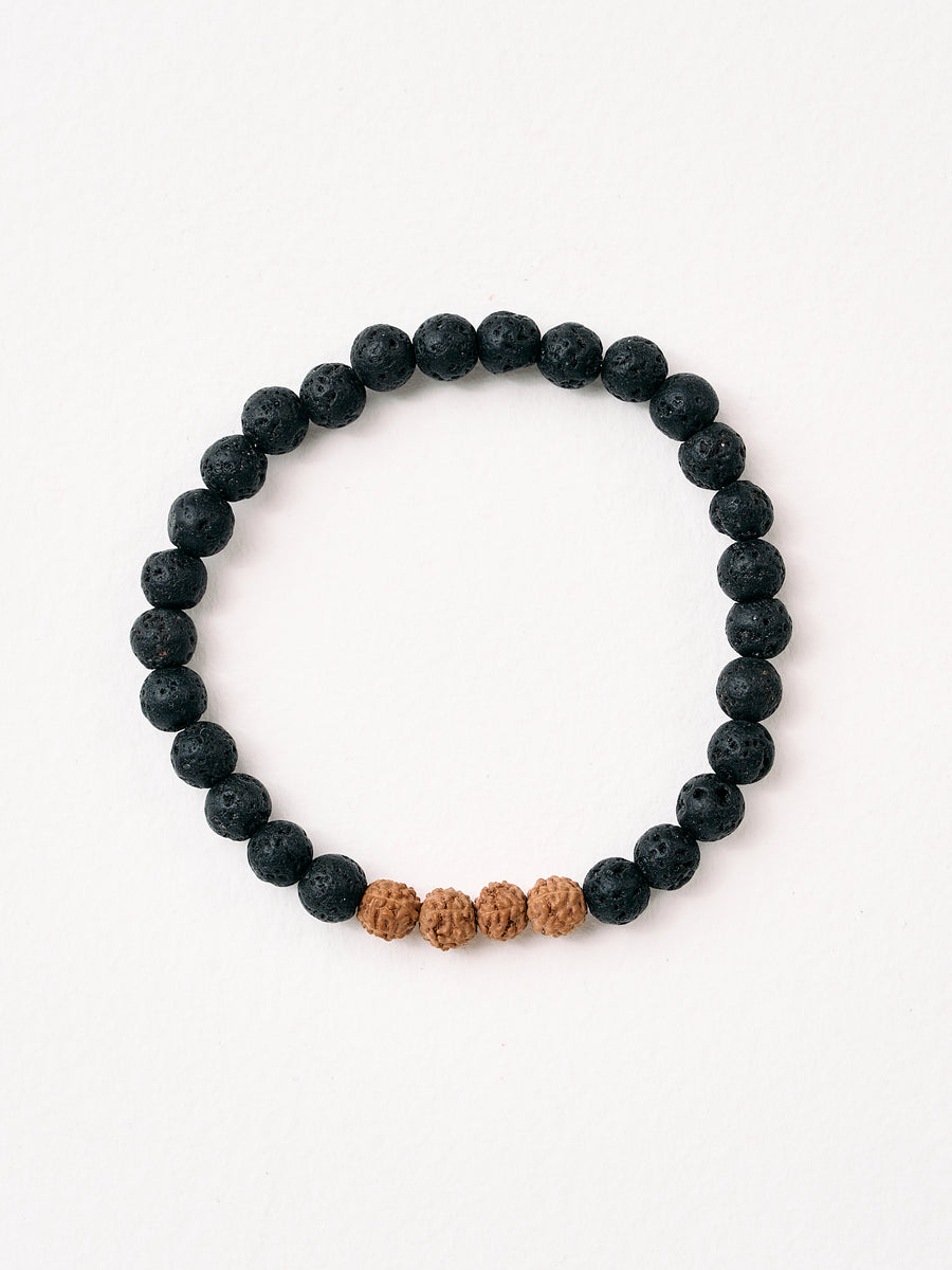 Mala Bead Bracelet Black Lava Yogamatters