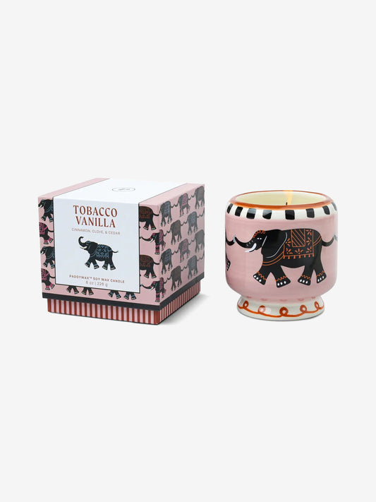 Paddywax Adopo Elephant Ceramic Candle - Tobacco Vanilla
