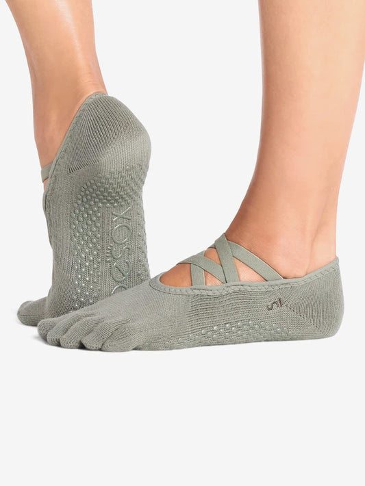 ToeSox Full Toe Elle Grip Socks - Leaf
