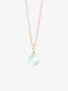 Wanderlust Life Gold Chain Pendant Necklace - Sea Glass Chalcedony