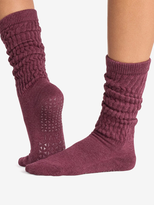 Tavi Noir Stacy Grip Socks - Bordeaux Melange