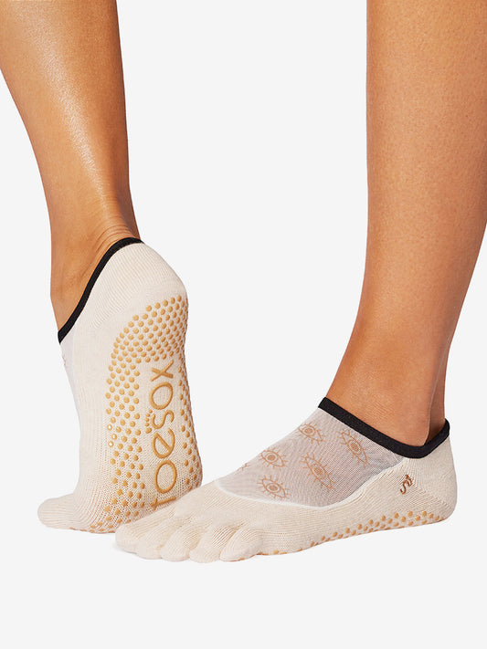ToeSox Full Toe Luna Grip Socks - Reflect