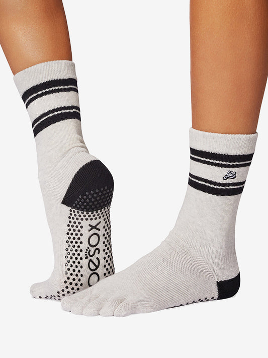 ToeSox Full Toe Crew Grip Socks - Love Letter