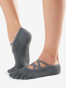 ToeSox Grip Full Toe Elle - Charcoal Grey