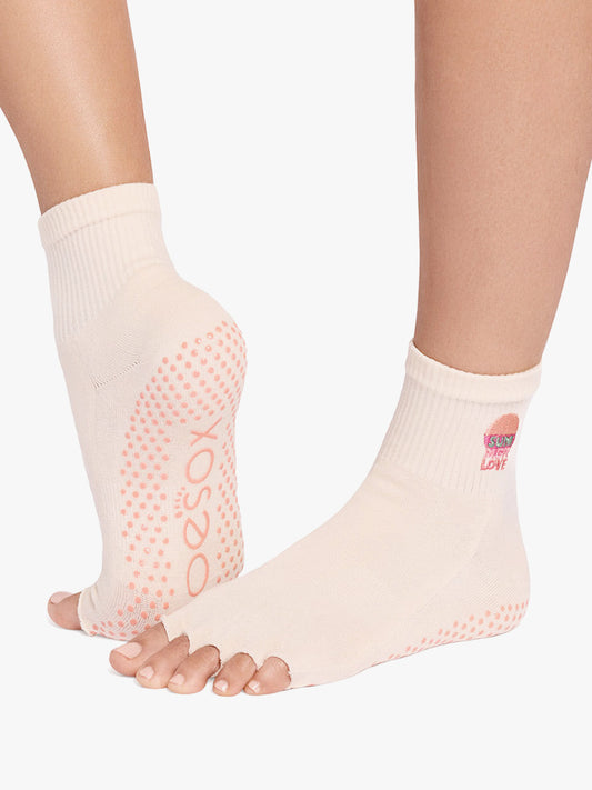 ToeSox Half Toe Melody Ultra Fine Knit Grip Socks - Summer Love