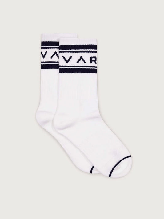 Varley Astley Active Sock - White/Blue Nights