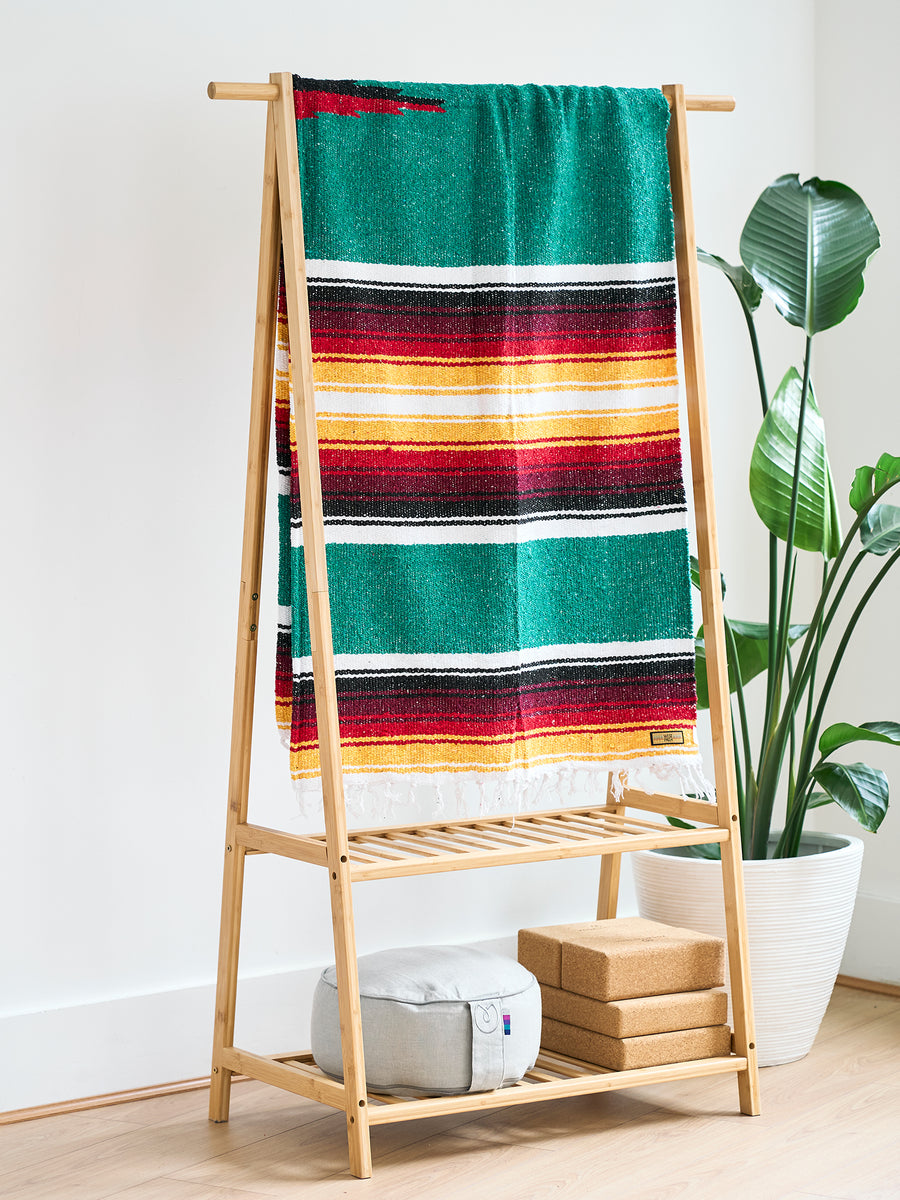 West Path Baja Diamond Yoga Blanket Turquoise Sunset Yogamatters