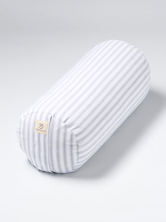 Yogamatters Buckwheat Bolster - Grey Ice Stripe