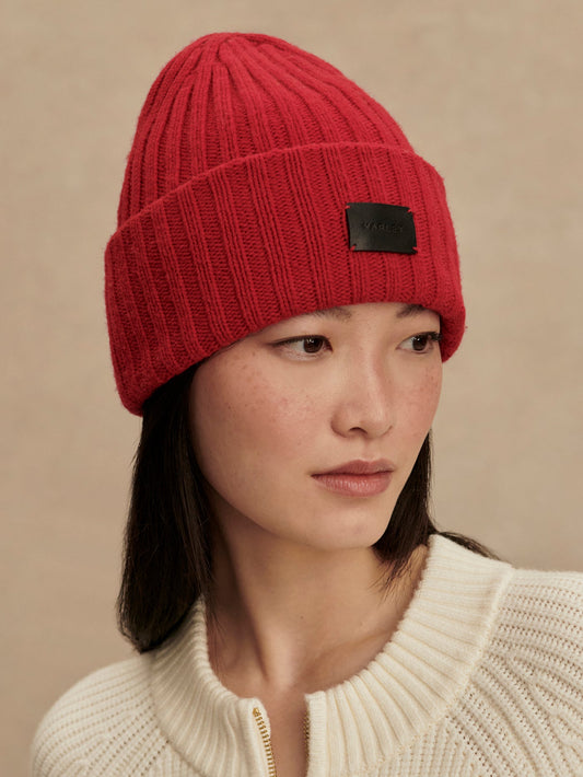 Varley Elva Chunky Rib Beanie - Red Dahlia