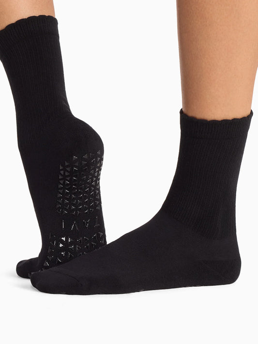 Tavi Noir Kalea Scallop Grip Socks - Ebony