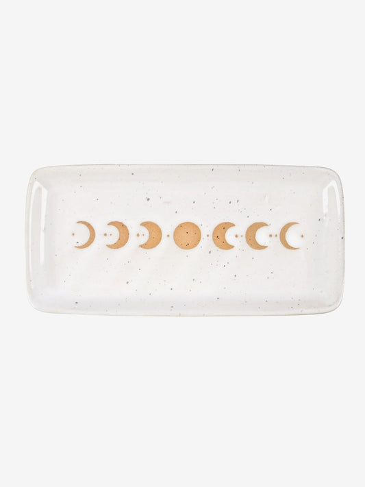 Spirit of Equinox Moon Phase Ceramic Trinket Dish - Natural