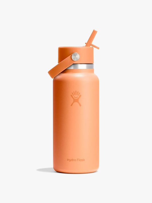 Hydro Flask 946ml (32oz) Wide Mouth Bottle with Flex Straw Cap - Nectar Orange