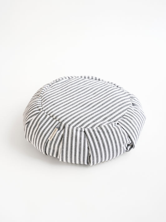Yogamatters Zafu Meditation Cushion - Anthracite Ticking Stripe