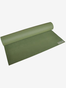 Green Jade Yoga mat, partially rolled up