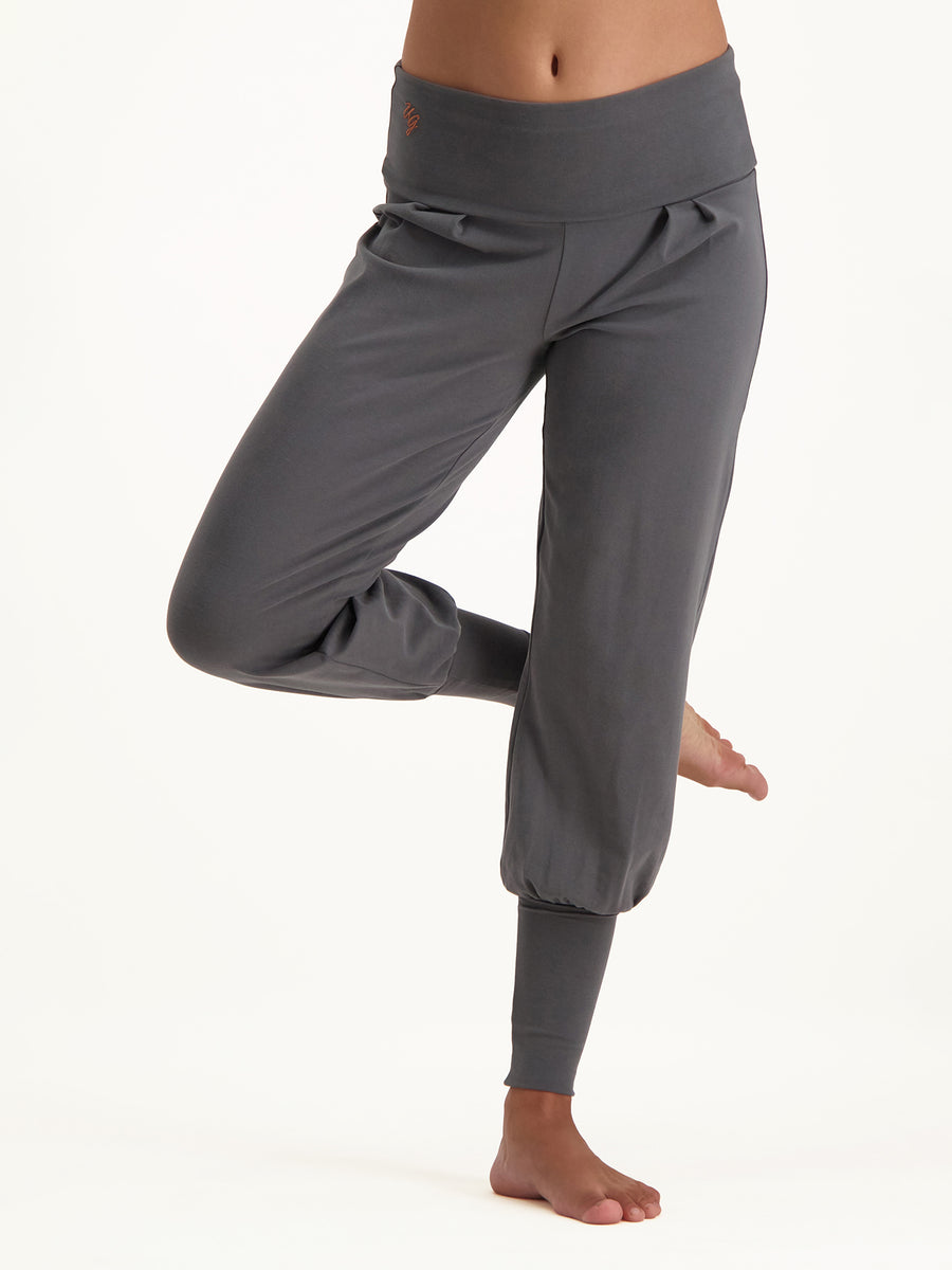 Buy Organic Cotton Yoga Pants Fold Over Waist Band Grey Yoga Bottoms Organic  Cotton Clothing Online in India 