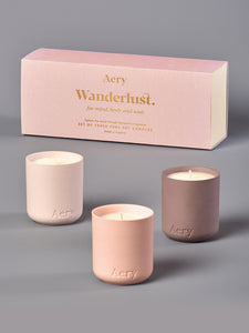 Aery Fernweh Collection Wanderlust Votive Candle Gift Set of 3
