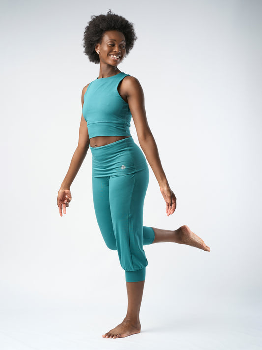 Gossypium Aspire Cropped Harem Pants - Jade