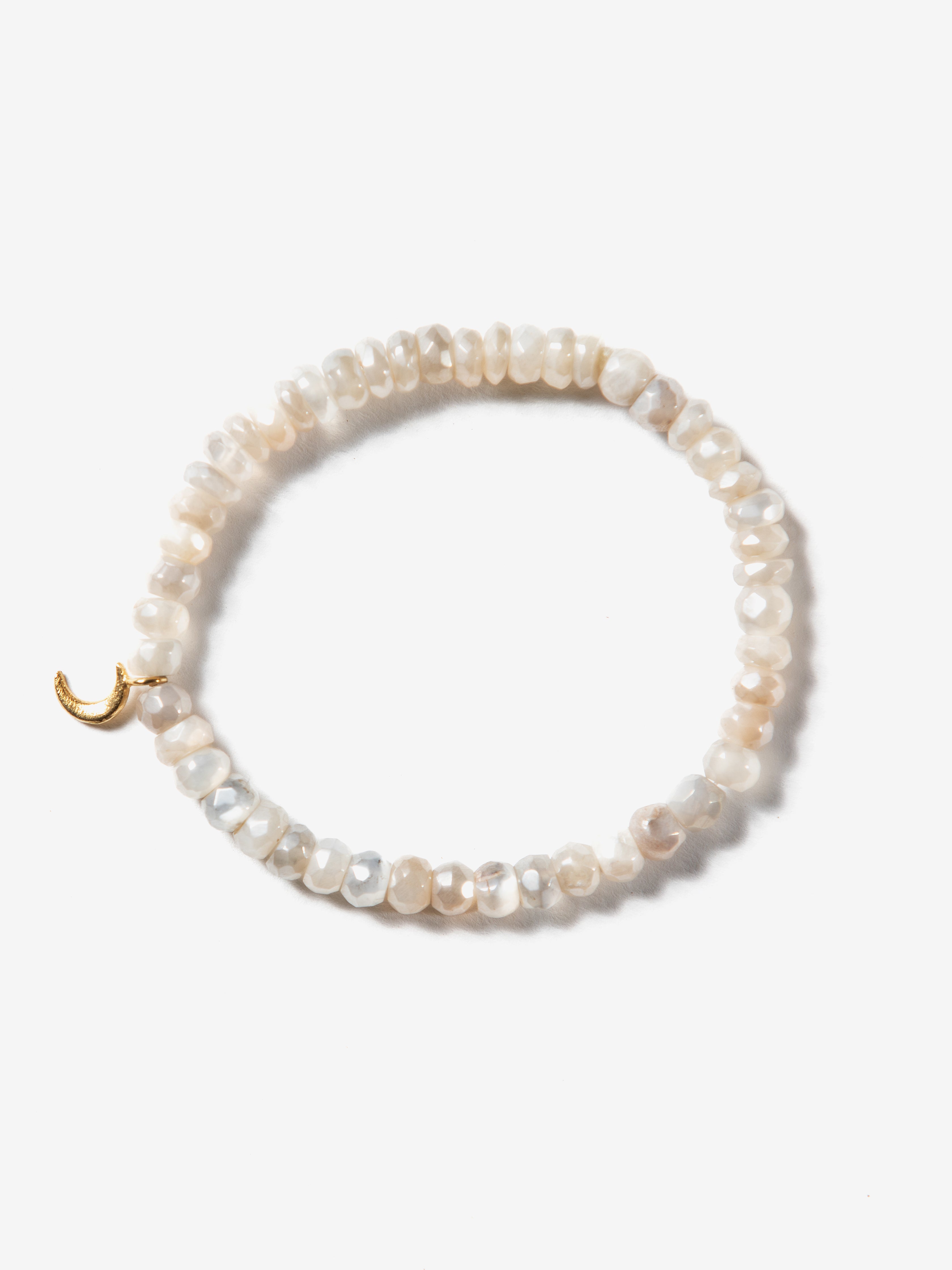 Goddess Charms Moon Stone Bracelet - Pearl