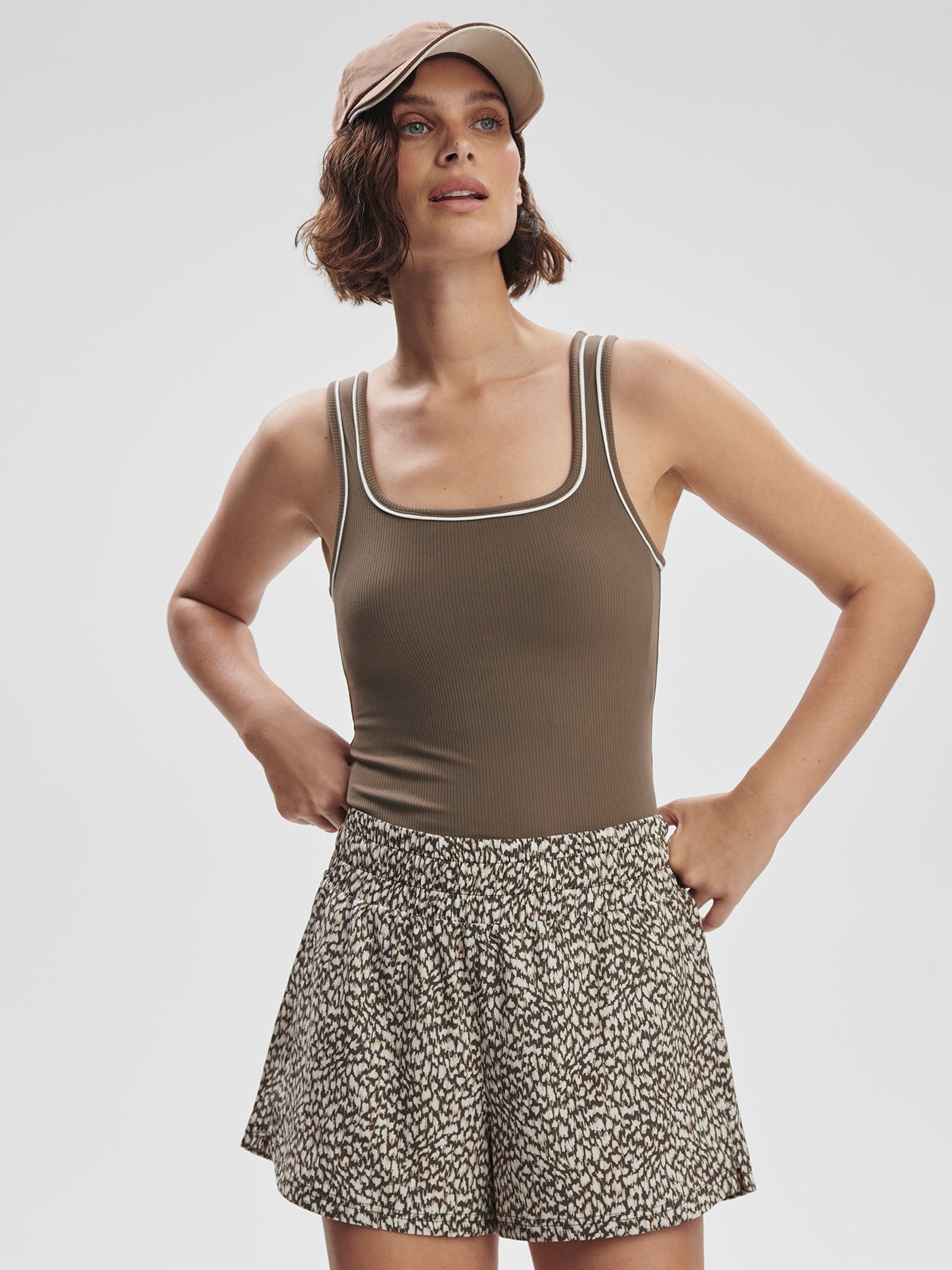 Varley Barney Piped Tank - Chocolate Chip