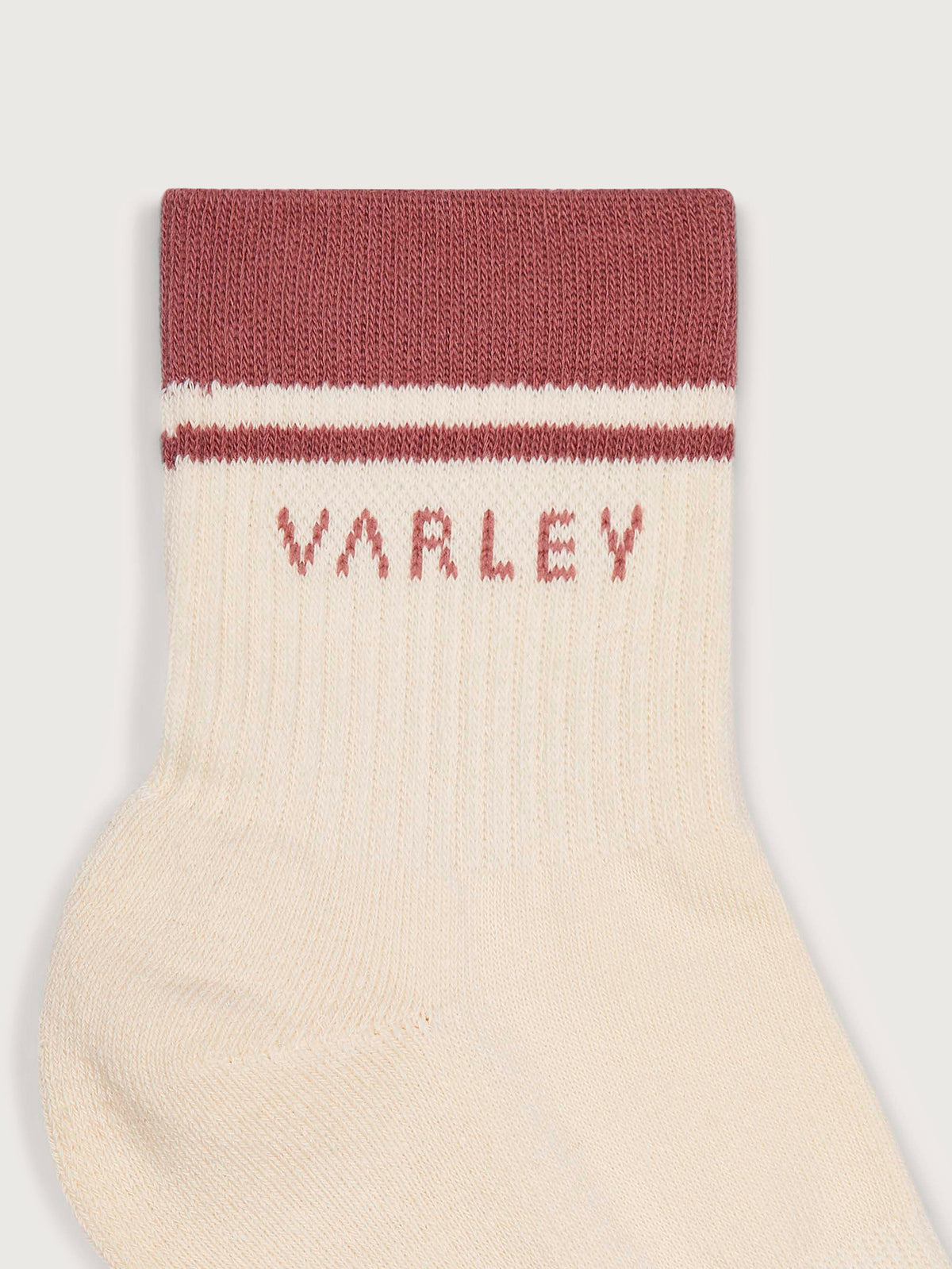 Varley Lenni Half Crew Sock - Egret/Dusty Rose