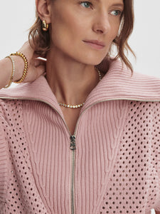 Varley Mila Half Zip Knit - Pale Mauve