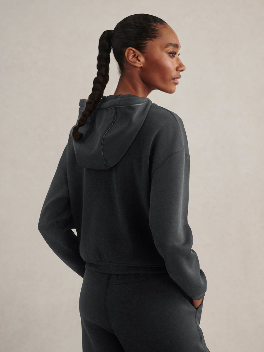 Varley Jorgie Zip Through Hoodie - Slate Black