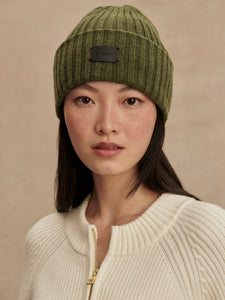 Varley Elva Chunky Rib Beanie - Mid Olive Marl