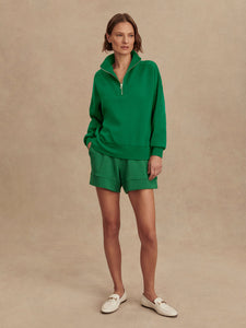Varley Hawley Half Zip Sweat - Verdant Green