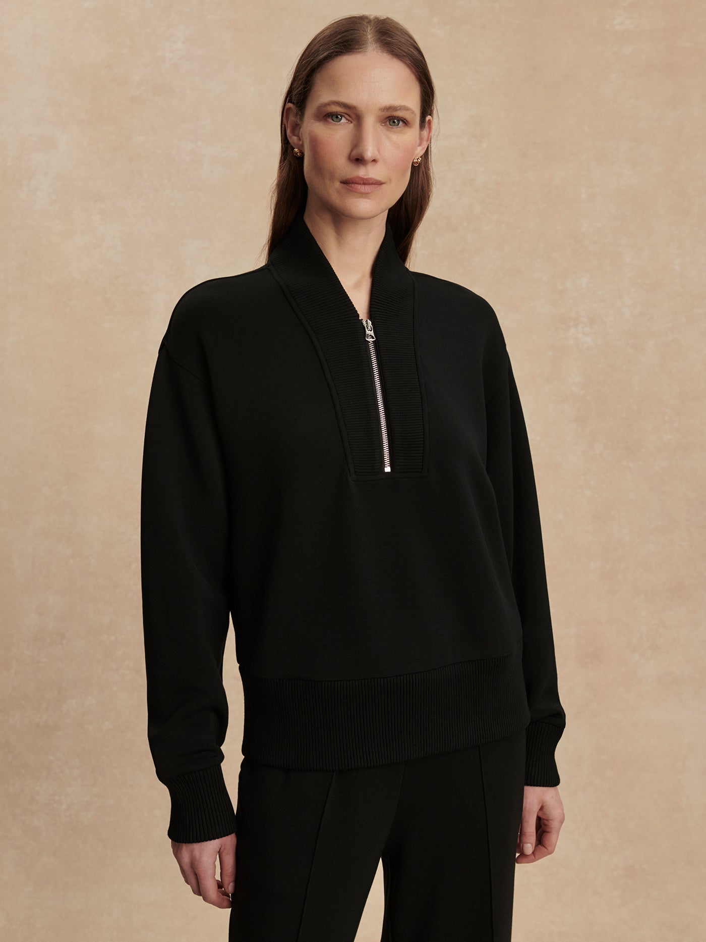Varley Sally Half Zip Sweat - Black
