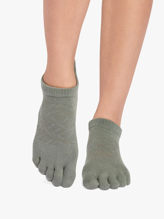 ToeSox Full Toe Low Rise Grip Socks - Ivy Field