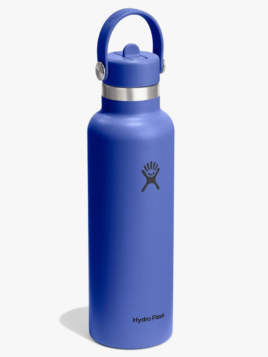 Hydro Flask 621ml (21oz) Standard Mouth Flex Straw Bottle - Capri Blue