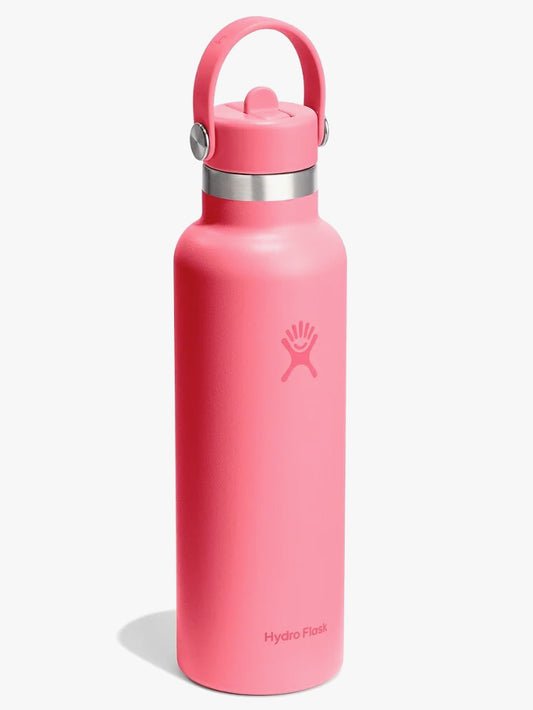 Hydro Flask 621ml (21oz) Standard Mouth Bottle with Flex Straw Cap - Popstar Pink