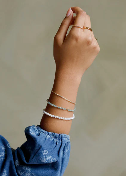 Wanderlust Life Oceanus Beaded Bracelet - Green Aventurine