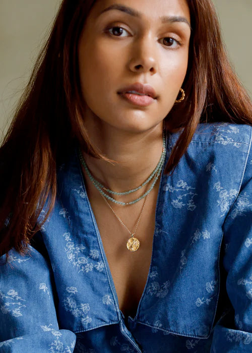 Wanderlust Life Oceanus Beaded Necklace - Green Aventurine