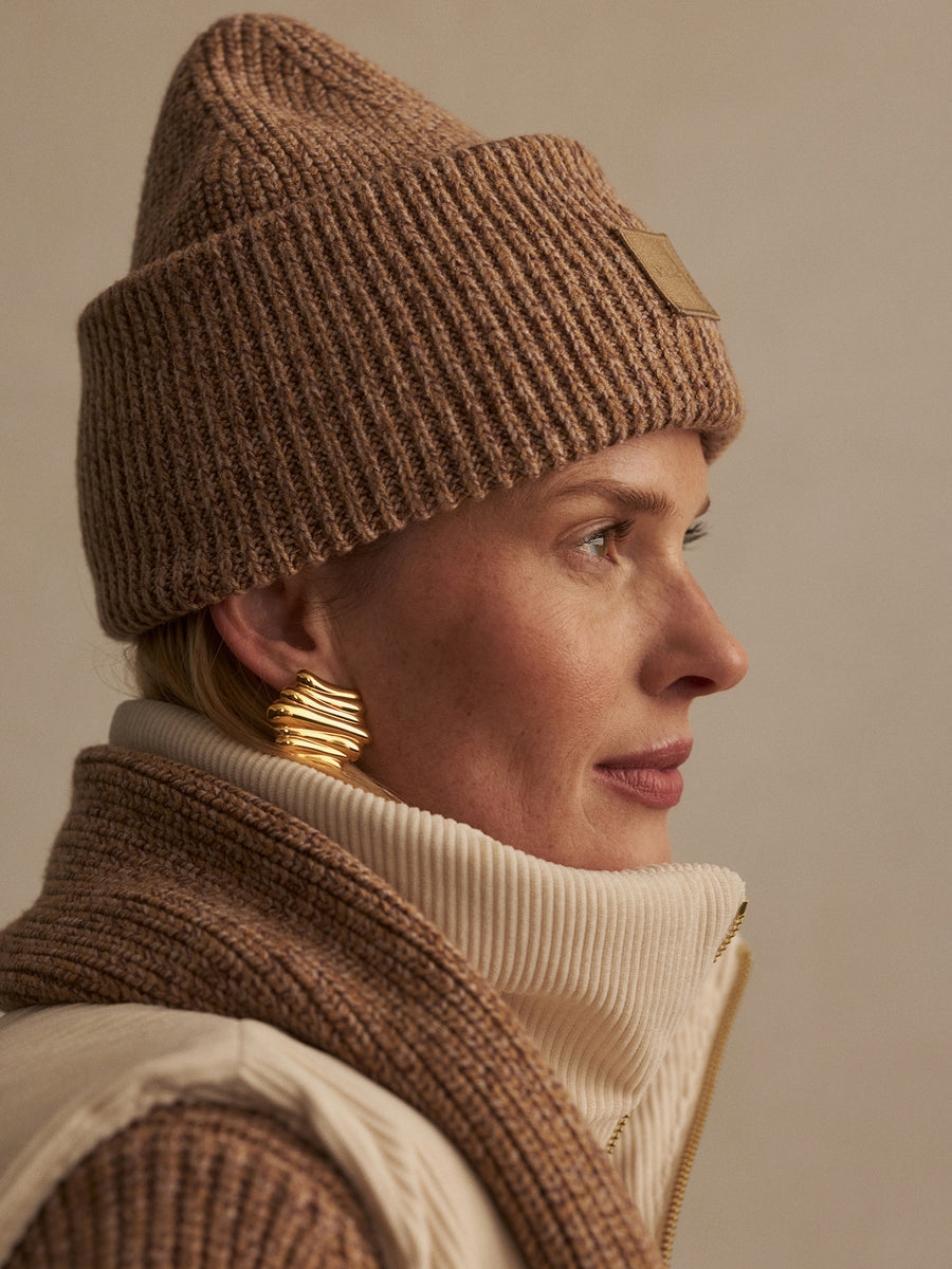 Varley Carly Knit Beanie 2.0 - Golden Bronze Fleck